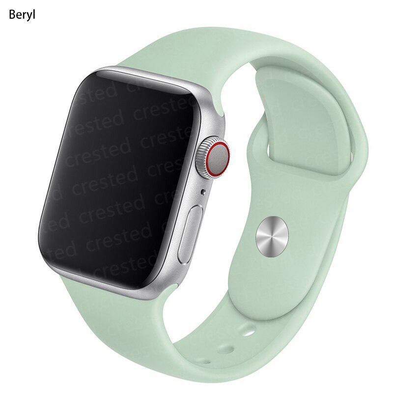 Силиконовый ремешок для Apple Watch Band 41 мм, 44 мм, 38 мм, 45 мм, 40 мм, 42 мм, дышащий ремешок для часов, браслет iWatch series 7, 6, 5, 4, 3, 2, 1