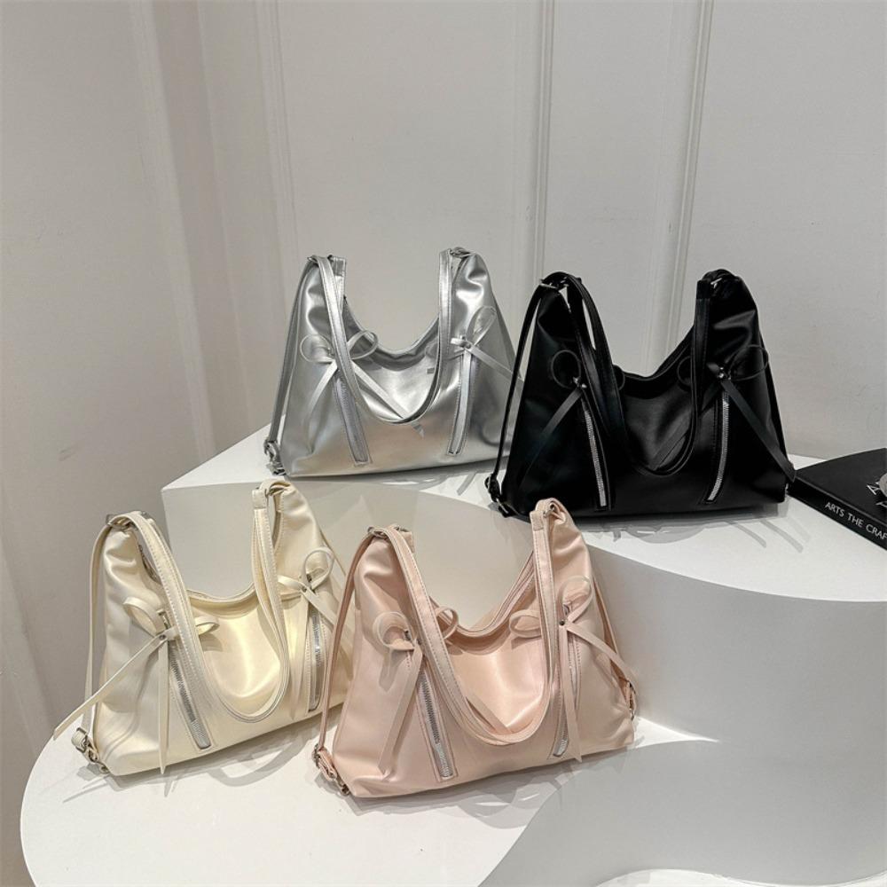 Y2K Bowknot Shoulder Bag PU Leather Bow Crossbody Bag Portable Bow Tote Bag  Daily
