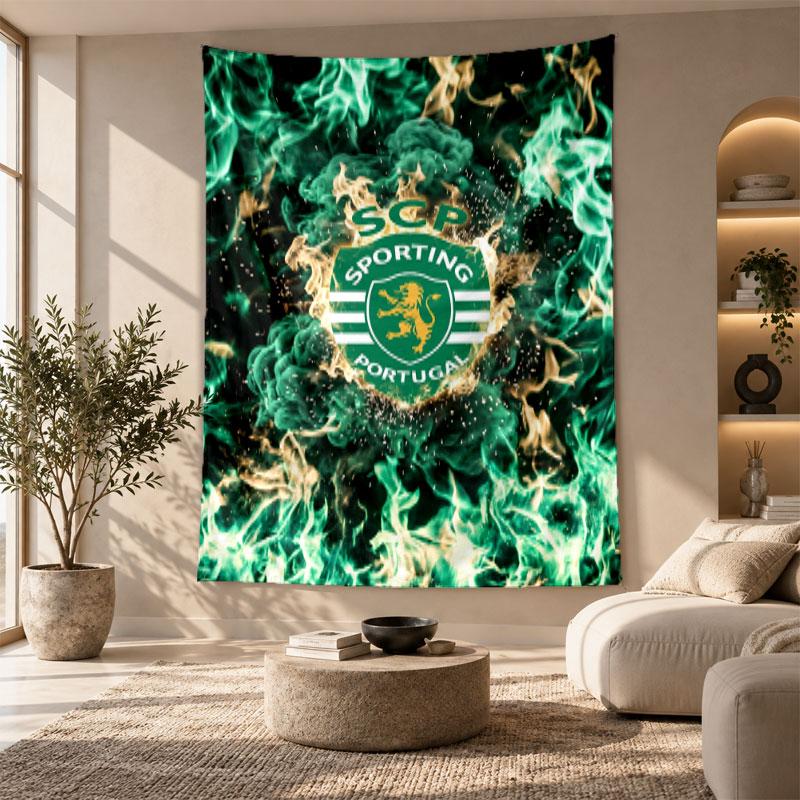 Decorative Tapestry,Sporting CP FC Printed Wall Art, Lightweight Wall Hanging For Bedroom Background