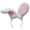 Handmade Plush Rabbit Ear Headband Cosplay Party Costume Accessory - Soft Furry Hairband In White Black Pink Gray Camel