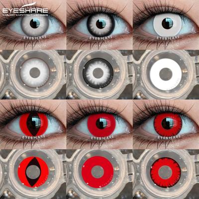 1 пара цветных контактных линз для косплея для глаз, аниме-аксессуары, белые линзы на Хэллоуин, пупилленты, черные линзы, красные линзы для глаз
