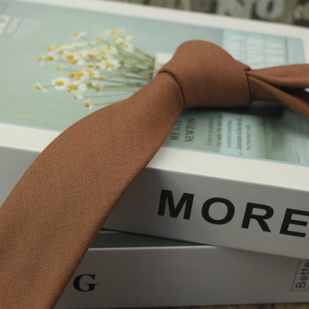 Cotton Elegant Men's Necktie Solid Color Business Suit Accessories Simple Neck Tie Student