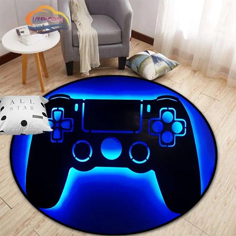 3D игровой контроллер круглый ковер, коврик для гостиной, спальни, детской комнаты, круговая игровая декорация подарок