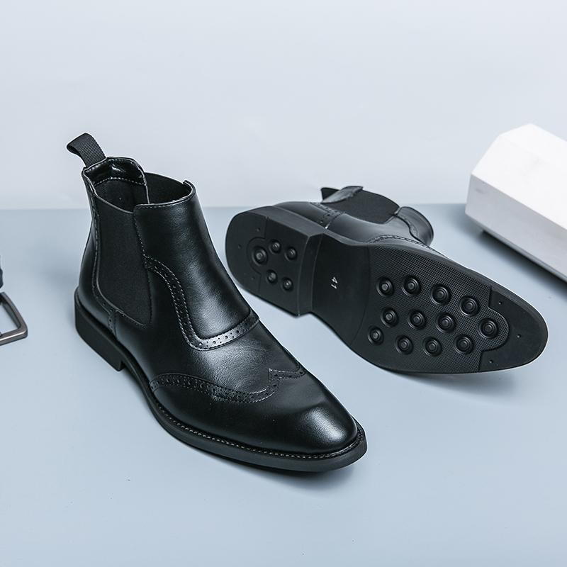 Ботинки Мужские Повседневные Удобные Модные Ботинки на Блочном Каблуке Мужские Деловые Офисные Брендовые Ботинки Челси Черные Коричневые Размер 38-45 Мужские Ботинки