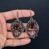Faceted Ruby Earrings Gemstone Jewelry 999 Copper Wire Wrapped Earrings, Gift For Women Handmade Earrings