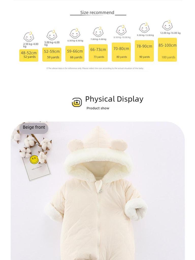 Winter Baby Jumpsuit: Thick Warm Cotton Romper for Boys and Girls