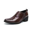 New Fashion Men's Pointed Black Brown Height Increasing Formal Shoes Male Wedding Prom Homecoming Flats Sapato Social Masculino