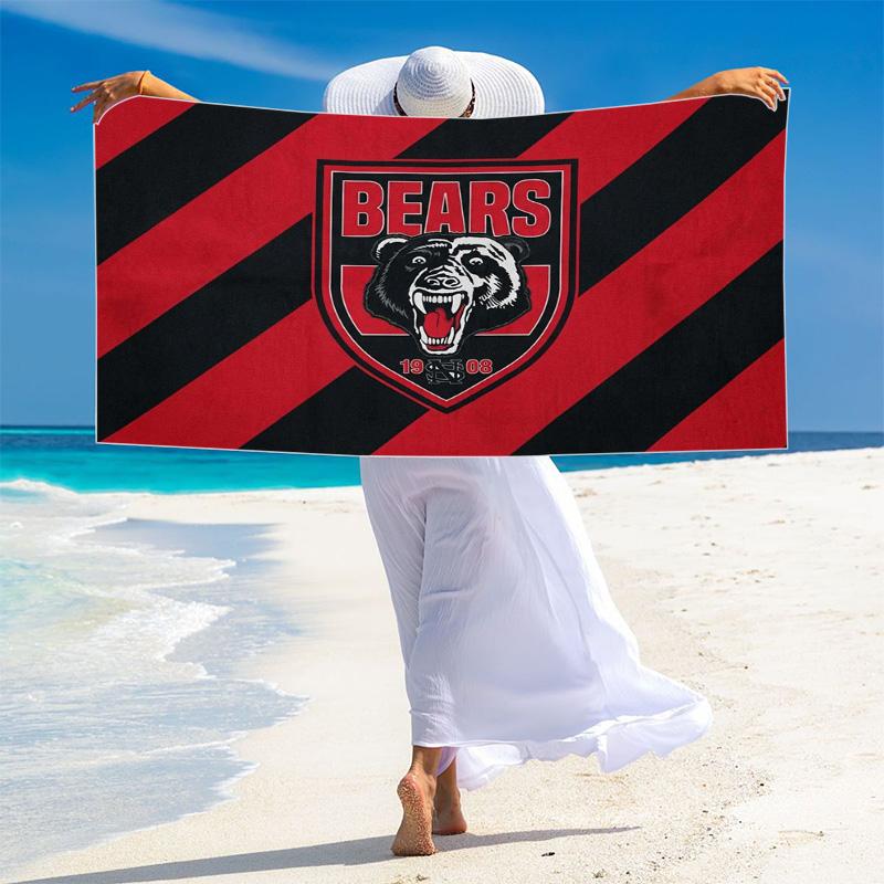 Пляжное полотенце с принтом North Sydney Bears, большое, мягкое, быстросохнущее, для пляжа, кемпинга, плавания