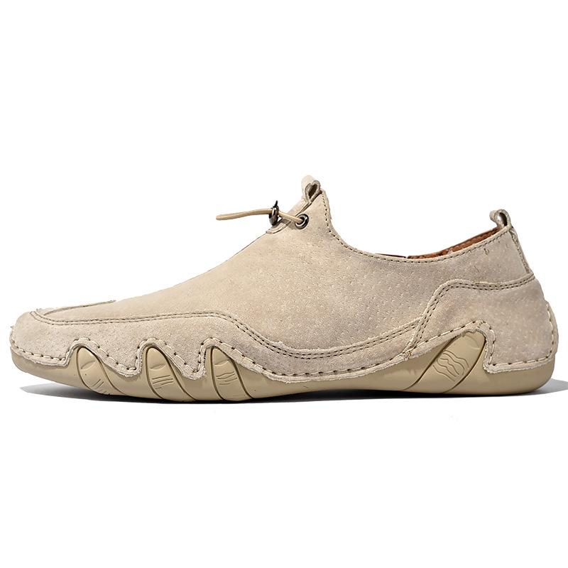 Men Shoes Genuine Leather Loafers Breathable Spring Autumn Casual Shoes Outdoor Non-Slip Moccasins Men Sneakers Big Size 38-46