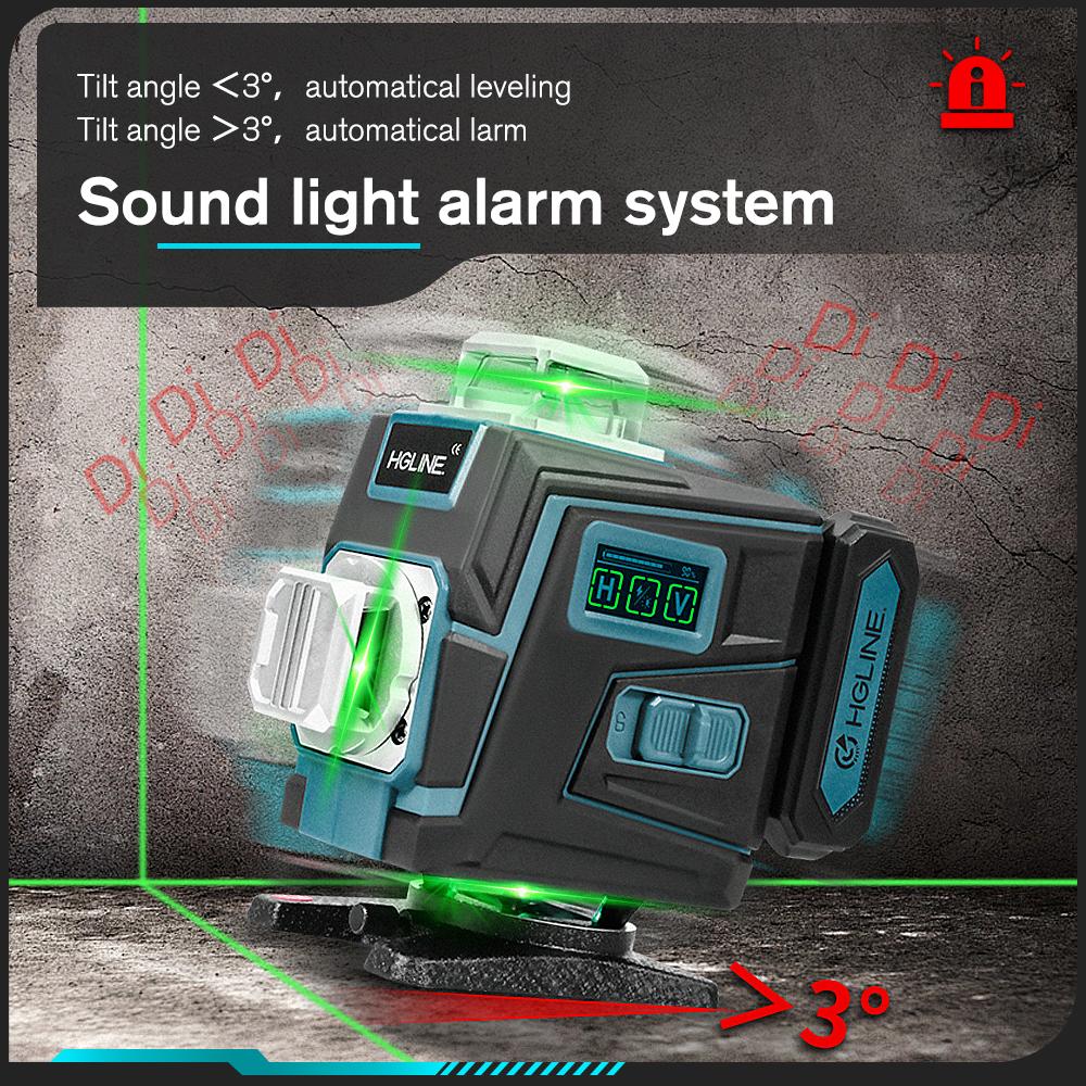 HGLINE 16 4D Линий Лазерный Уровень с Пультом Управления через Приложение Самонивелирующийся 360 Горизонтальный и Вертикальный Лазерный уровень Строительный Инструмент