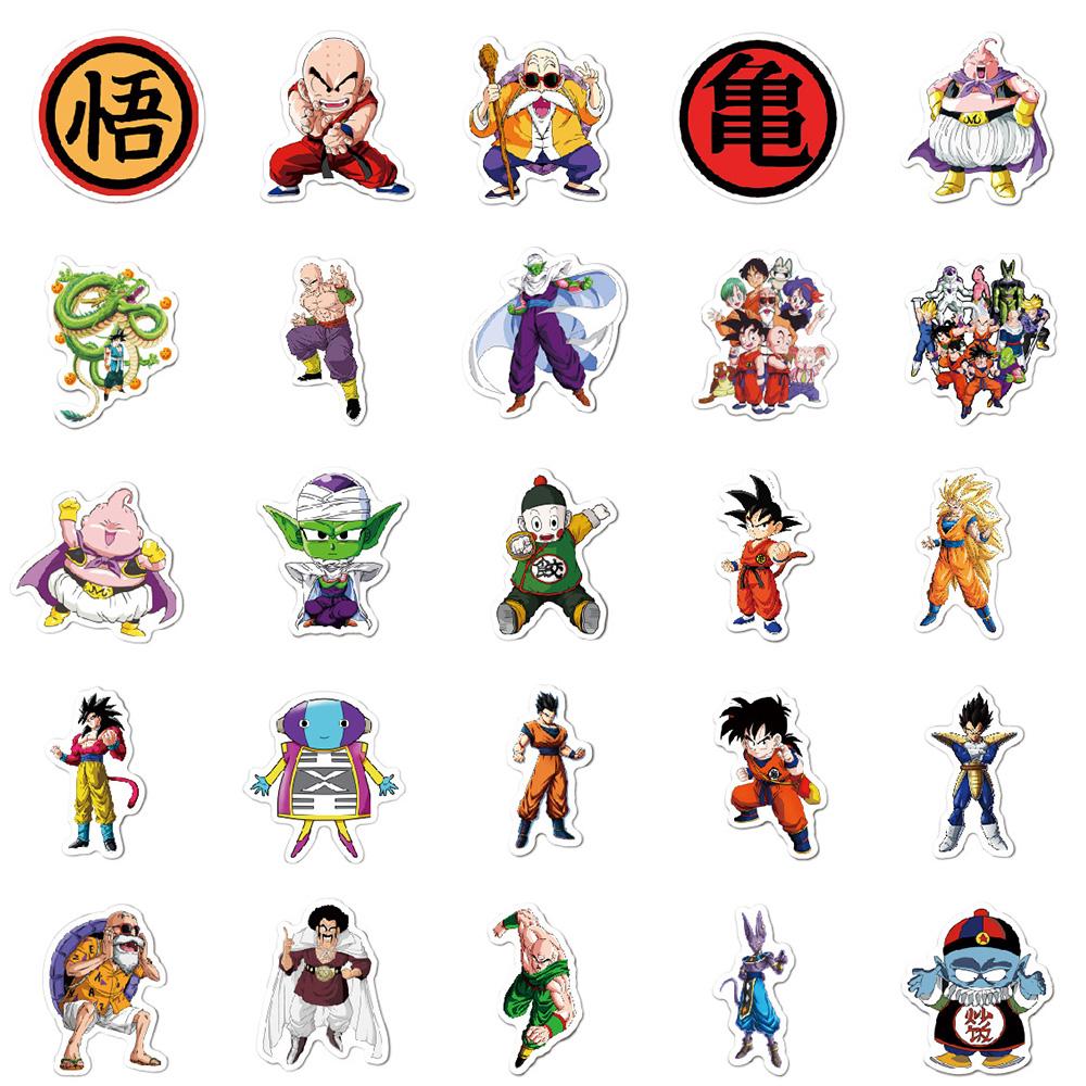 10/30/50 шт. Классические аниме Dragon Ball Водонепроницаемые наклейки Мультяшные наклейки Сон Гоку Игрушки Декоративные для автомобиля, ноутбука Виниловые наборы наклеек