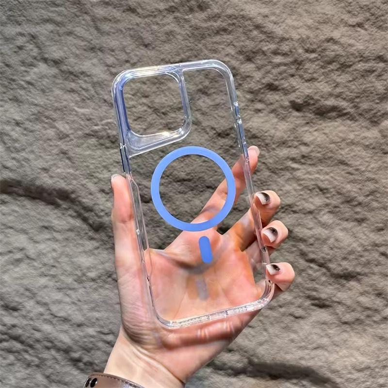Роскошный беспроводной зарядный Magsafe прозрачный чехол для iPhone 15 16 14 13 11 12 Pro Max Plus 11 магнитный противоударный мягкий бампер