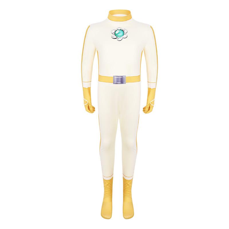 Marioeds Peach Princess Cosplay Costume Bodysuit for Girls Women Zentai Halloween Jumpsuit Kawaii Anime Bodysuits Gifts