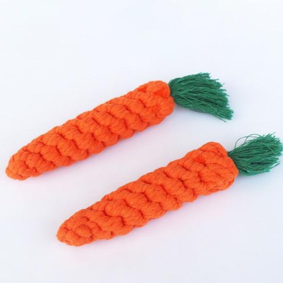 2 шт. Морковная игрушка для собаки, 8,7 дюйма, ручная работа, игрушка для собаки из хлопковой веревки, плетеная морковная игрушка-грызунок, износостойкая игрушка для чистки зубов собаки, для снятия тревожности
