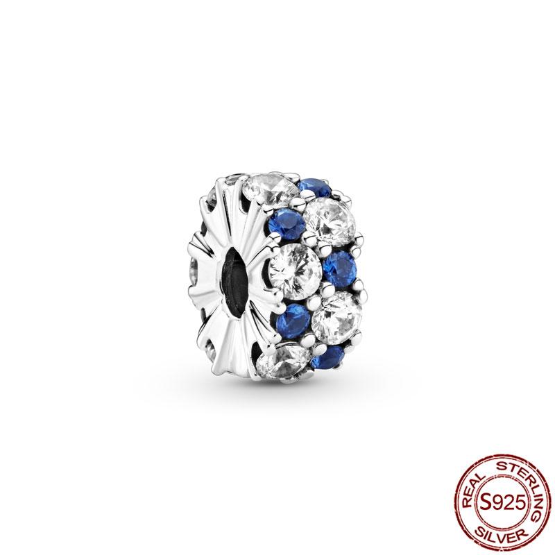 Зажим 925 пробы стерлингового серебра CZ pave Pattern звезда сердце циркон зажим шармы бусины фиксатор подходит для браслета серебро 925 ювелирные изделия Популярный
