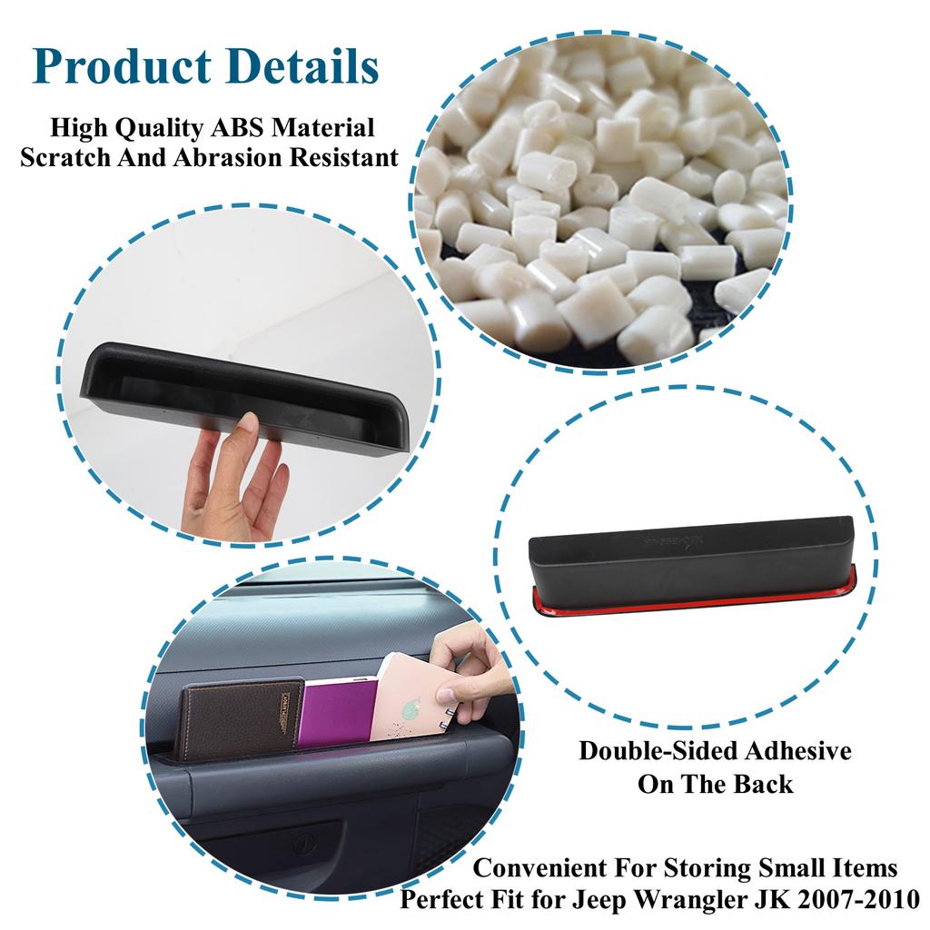 Внутренний лоток для хранения вещей в дверной ручке для пассажира, органайзер для салона Jeep Wrangler JK 2007 2008 2009 2010