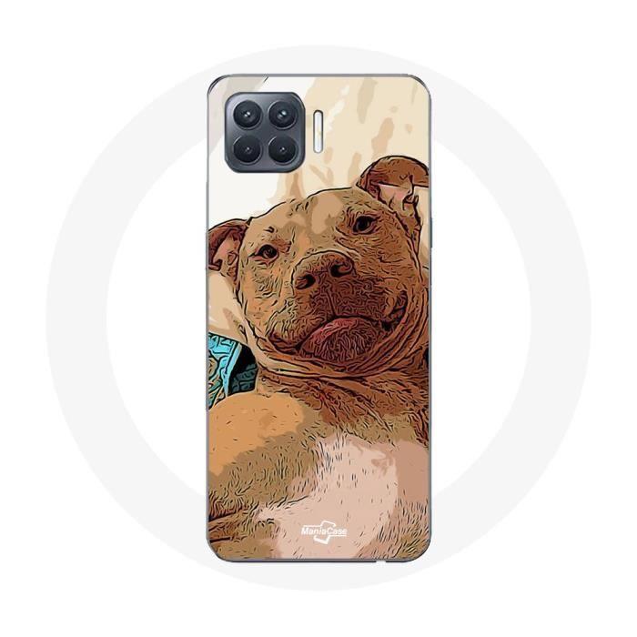 Coque pour Oppo A93 - American Pit Bull Terrier - Marron - Souple - Protection - Mixte