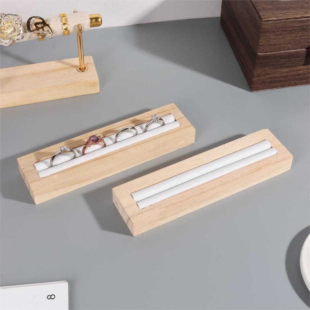 Wooden Ring Display Stand Storage Rack Ring Organizer Jewelry Accessories Ring Holder Crafts DIY