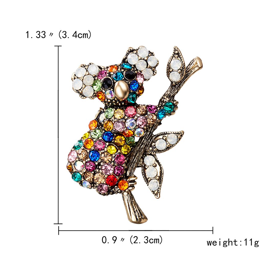Rinhoo Rainbow Color Rhinestone Horse Brooches For Women Animal Cute Cat Koala Lovely Hedgehog Pet Party Jewelry Gift Lapel Pins