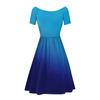 Women's Dress Short Sleeve Raglan Round Neck Large Neck Off Shoulder Gradient Dress
