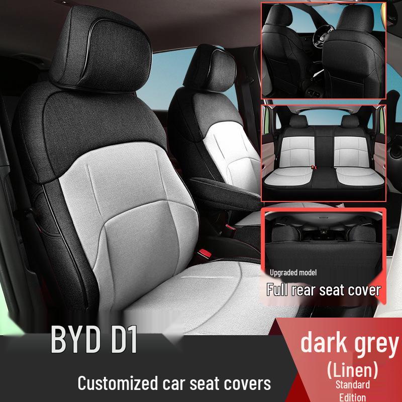 Всесезонные льняные чехлы на сиденья автомобиля для BYD D1 - Полное покрытие