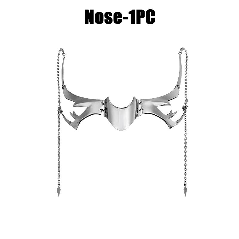 Механическая маска-лезвие в виде крови, панк-ветер, инопланетная жидкость, кольцо для губ, украшения для лица, регулируемая маска для вечеринки на Хэллоуин для мужчин и женщин