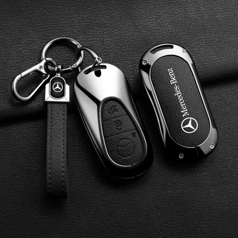 Zinc Alloy Car Key Case Cover Holder Shell For Mercedes Benz 2022 C S Class W206 W223 S350 C260 C300 S400 S450 S500 Accessories FVWXY1