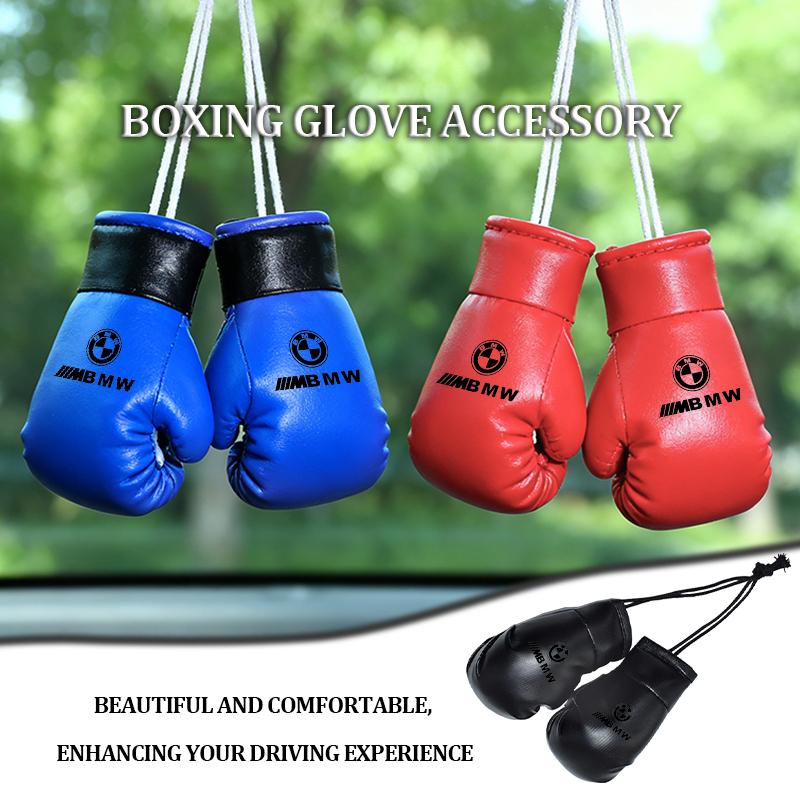 Car Sun Visor Boxing Gloves Pendant Decoration Accessories For BMW X1 X3 E39 E46 E30 E36 E87 E60 E90 F26 G02 E70 F15 E53 G05 E71 IN1