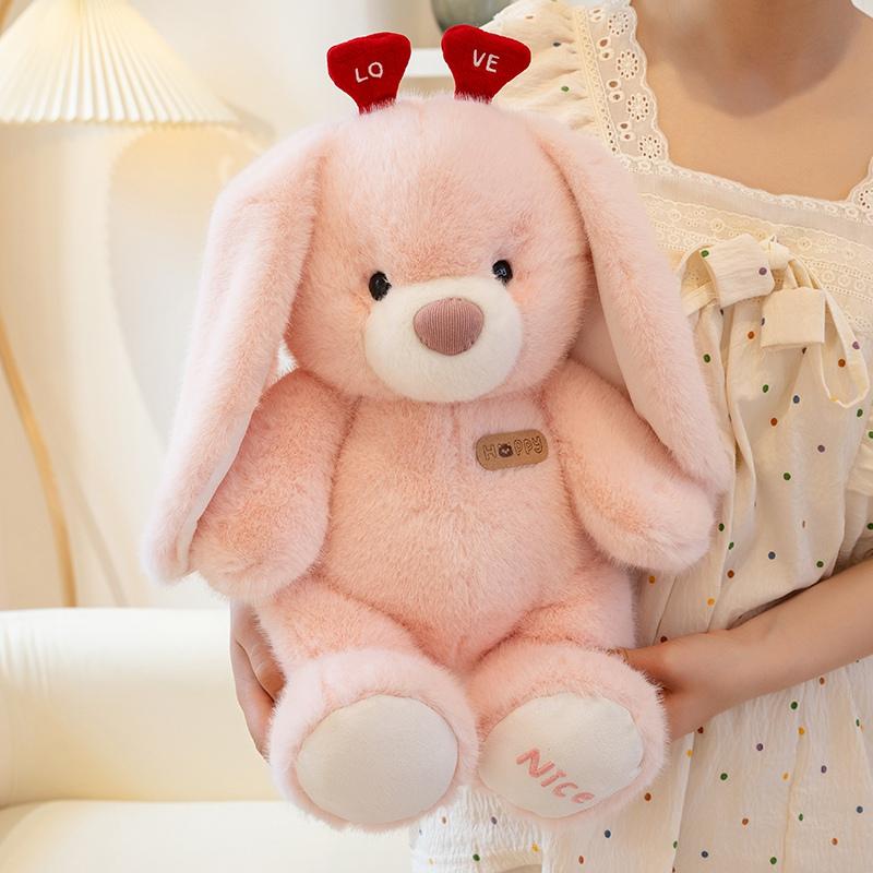 Cartoon Stuffed Bear / Bunny Plush Doll Cute Animals Rabbit Soft Baby Accompany Sleeping Pillow Girls Kids Xmas Birthday Gift