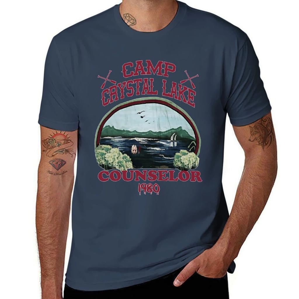 Campcrystallakecounseloressential Tshirt Vintage Print Crew Neck Tee Tshirt