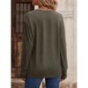 Women's Autumn Winter Solid Color V-neck Loose Long Sleeved T-shirt Button Top Blouses & Shirts