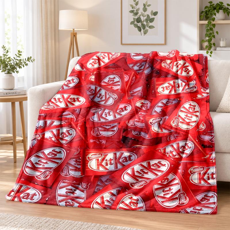 Kit Kat Flannel Throw Blanket Soft Warm Cozy For Sofa Bed Indoor Home Bedroom Use