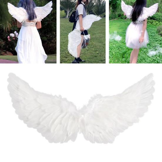 Handmade Angel Wings Creative White Feather Wings Cosplay Little Wings Props for Halloween Parties Festivals