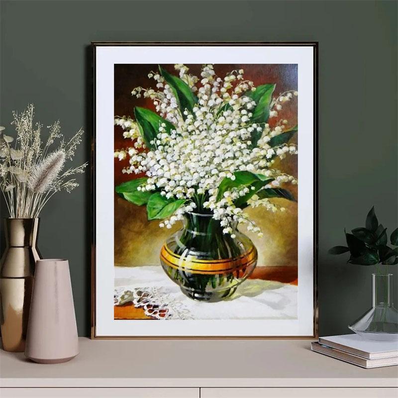 Diy Cross Painting Diamond Flower Stitch Kit Mosaic Art Diamond Painting Full Circlesquare Diamond Home Decoration