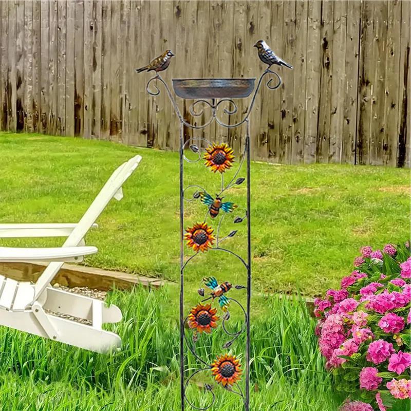 Новая поилка для птиц 2025 года с садовой шпалерой, шпалерой для вьющихся растений, уличная отдельно стоящая станция-кормушка для птиц для газона, двора, заднего двора