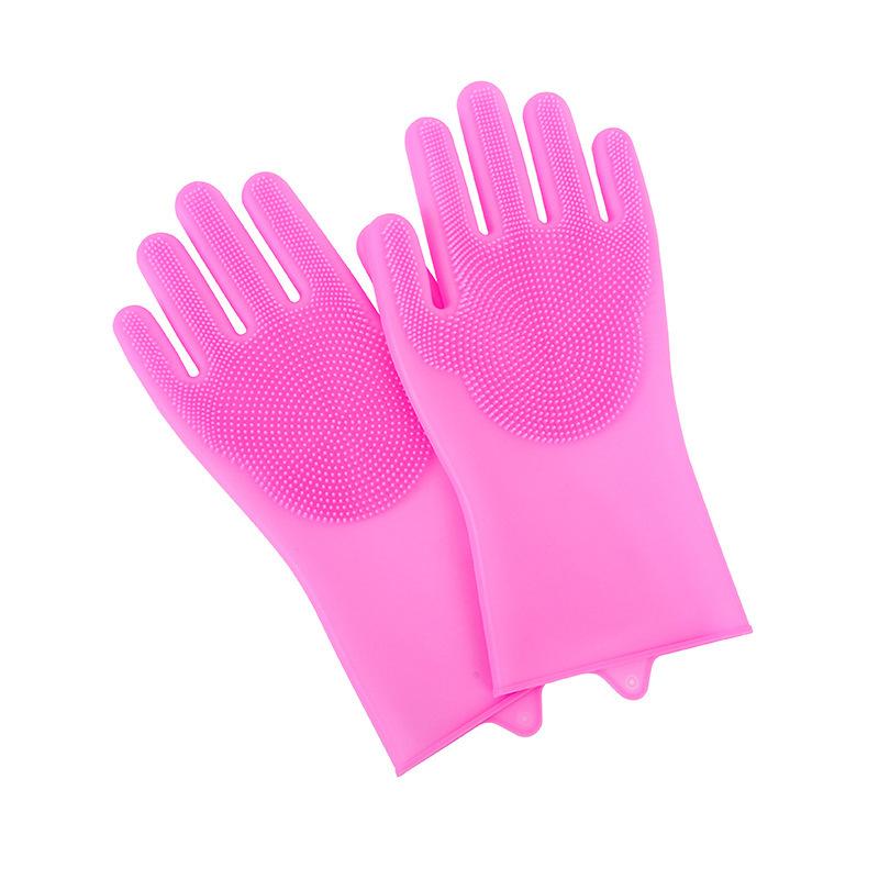 Pet Silicone Gloves Bath Massage Hair Removal Gloves Cat and Dog Bath Brush Anti-scratch Anti-bite Dishwashing Gloves