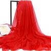 Big Red Oversized Chiffon Solid Color Silk Scarf Spring And Summer Beach Sunscreen Scarf Versatile Big Shawl Dance Party Scarf