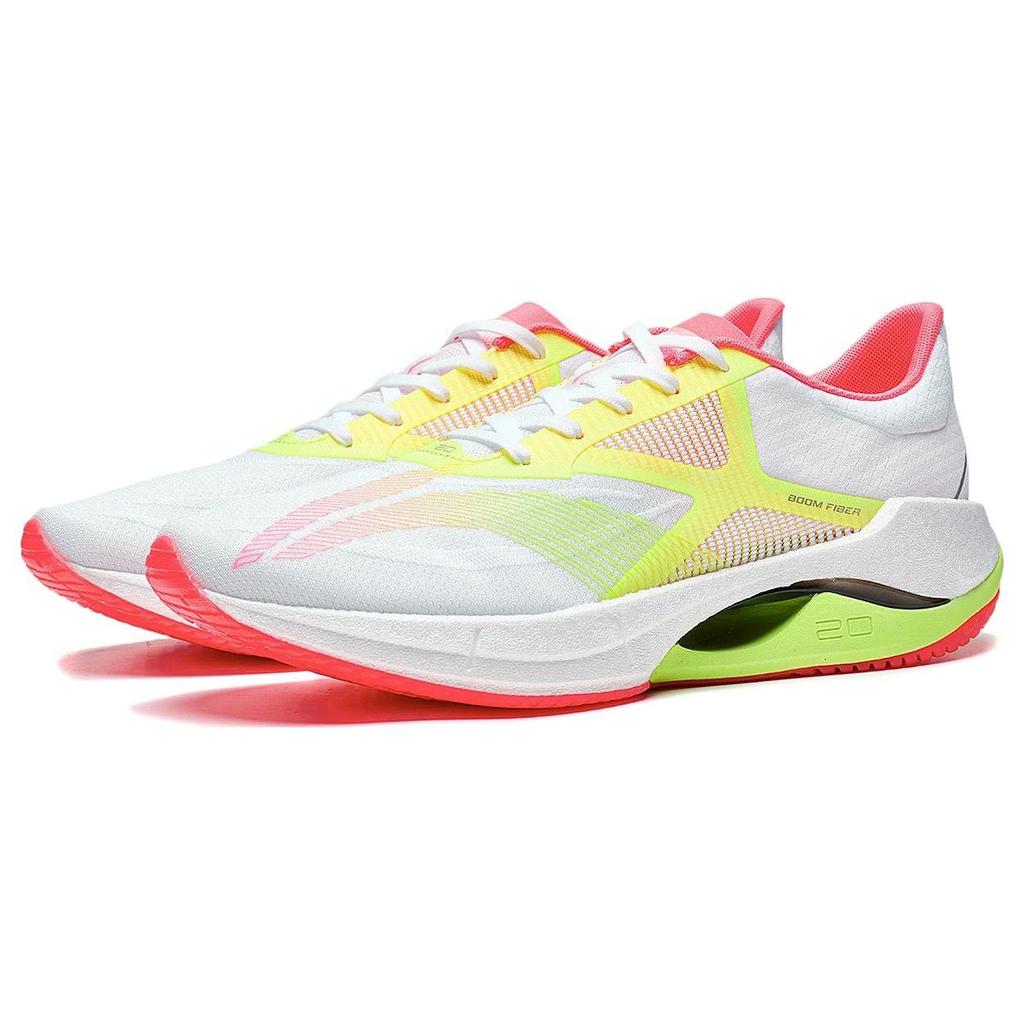 LiNing Ultra Light 20 Cushioning Strong Grip Non-Slip Wear-Resistant Breathable Low-Top Running Shoes Men Sneaker White Yellow Red ARBT001-9