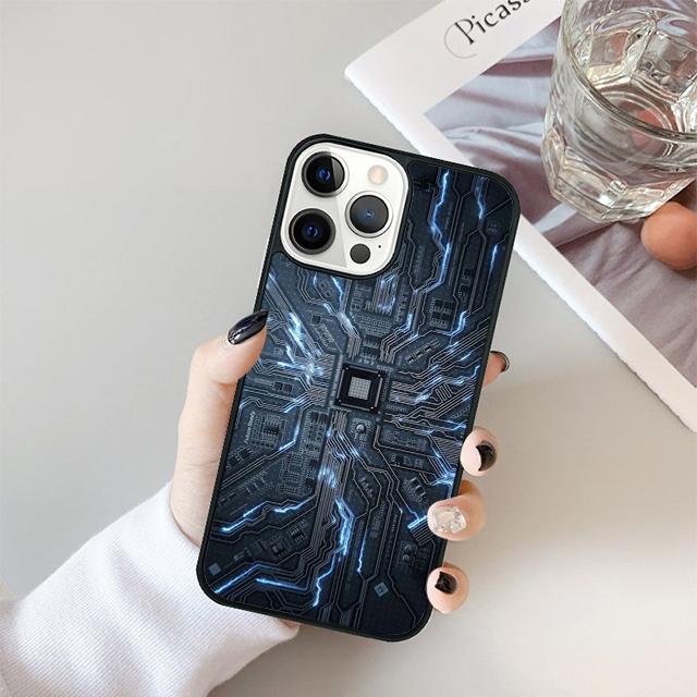 The Integrated Circuit Board Phone Case For iPhone 17 Air 16 16e 15 14 plus 11 12 13 Pro max Bumper Shell Cover coque