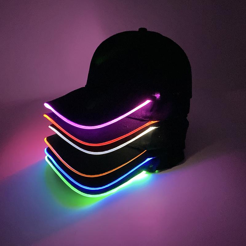 Adjustable LED Light Hip-Hop Luminous Baseball Cap Customizable logo Bar Night Hat Fashion Flashing Sporting Cap