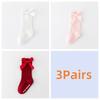 3 пары/комплект 0-3 года Детские носки до колена с большим бантом для девочек Детские принцессные носки для пола Нескользящие детские носки