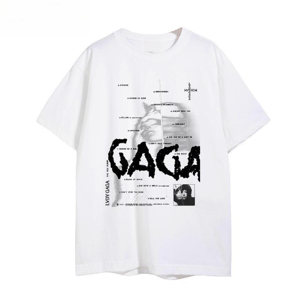 2025 Lady Gaga Ablum Short-sleeved T-shirt T-shirt Pure Cotton Tee Loose European and American Men's and Women's Summer