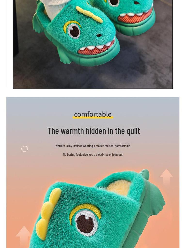 Children's Cotton Slippers for Autumn/Winter 2023: Warm, Covered-Heel Indoor Shoes for Boys and Girls, Infant Sizes Available.