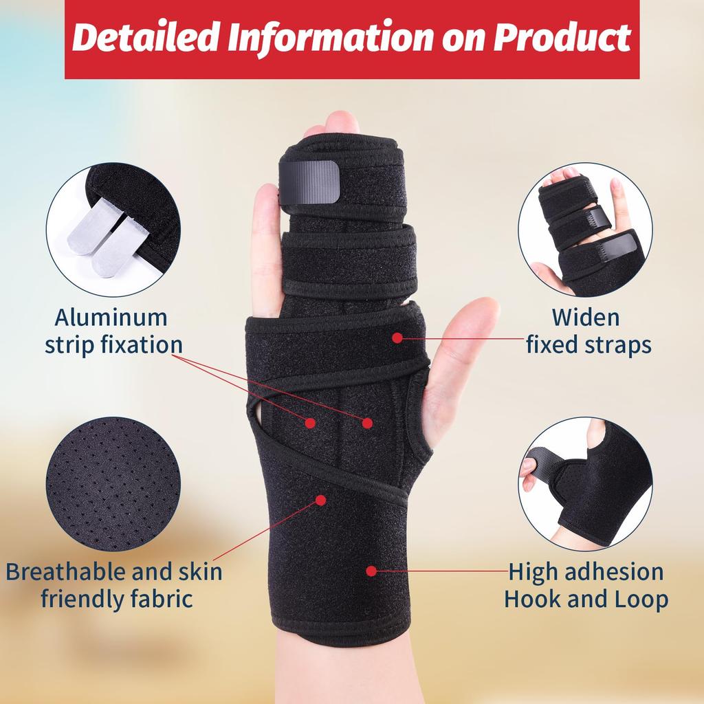 Trigger Finger Splint, 3 Fingers Brace For Index, Middle, Ring Or Little Finger, Hand Splint Finger Straightener For Arthritis