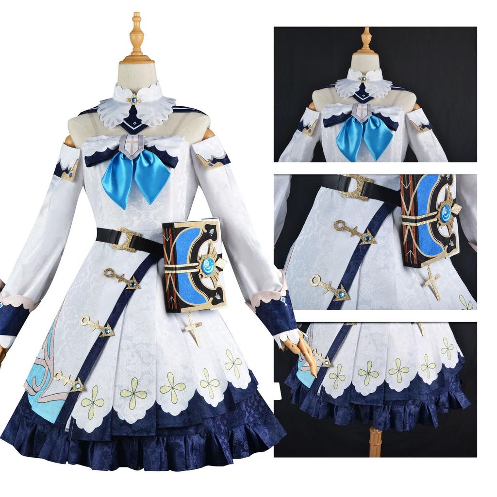 Genshin Impact Barbara Cos Dress Women's Dress Girls' Cute Hand Game Initial Five-star Cosplay Dress