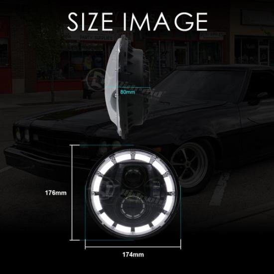 7-дюймовая светодиодная фара проектор Hi/Lo луч ДХО для Harley Davidson Fatboy FLSTF