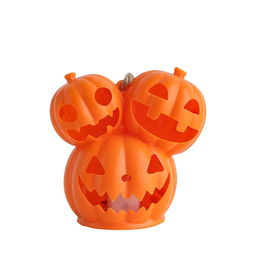 Halloween Pumpkin Lanterns/ Three Pumpkin Head Candle Lights Desktop Site/ Layout Pumpkin Decoration Night Light