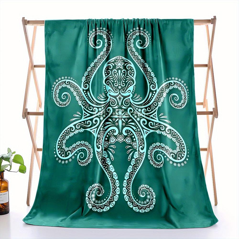 Contemporary Reversible Octopus Flannel printed blanket suitable for all seasons suitable for living room office sofa and travel