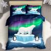 3 предмета Комплект постельного белья Северный полюс Арктический медведь Пингвин Полиэстер Мягкий Размер Квин Детская комната Рождественский подарок