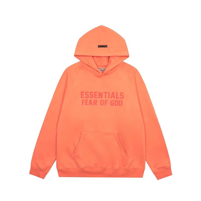 High Street Trend Brand ESSENTIALS Fleece-Lined Heavyweight Flocked Letter Hoodie for Men & Women